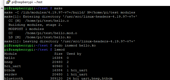 compiling the hello world driver