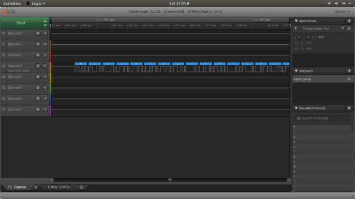 Saleae logic software interface